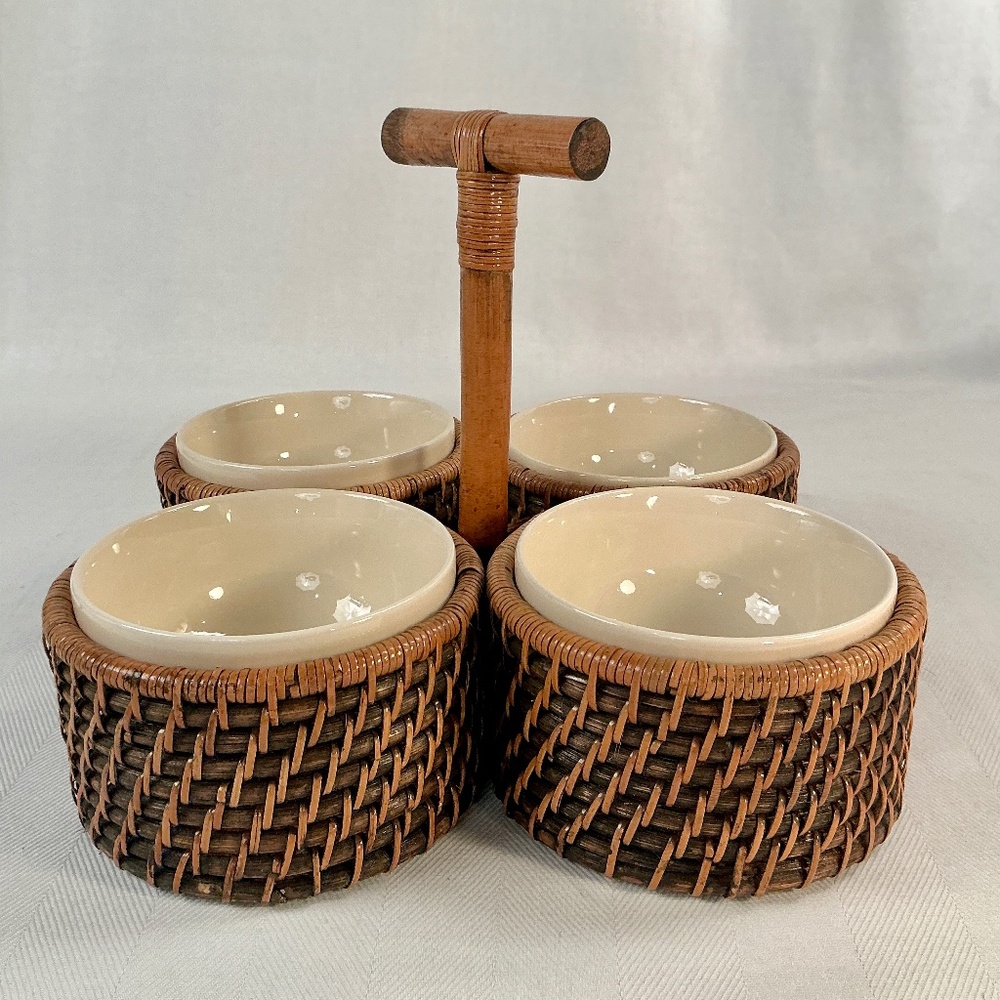 Rattan Snack Serving Set